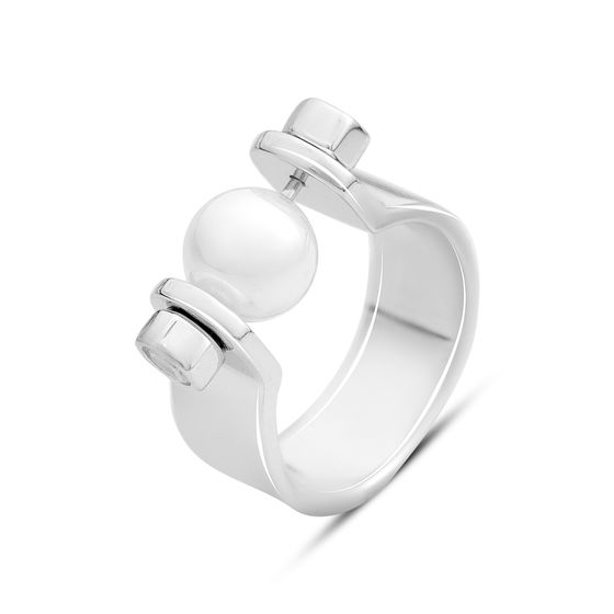 Срібна каблучка з перлами