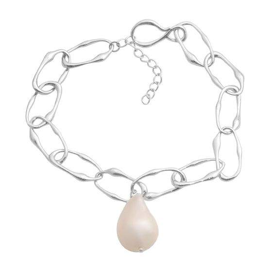 Silver bracelet with baroque pearls