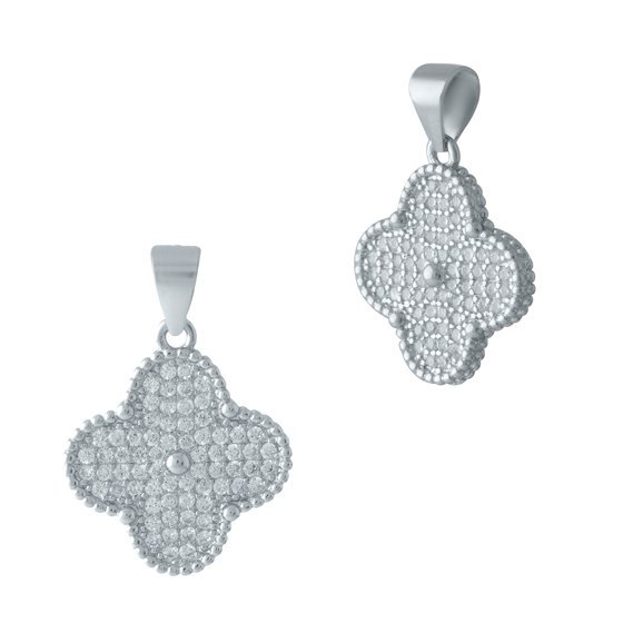 Silver pendant with phianites