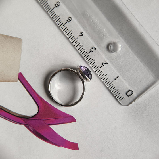 Silver ring with cubic zirconia