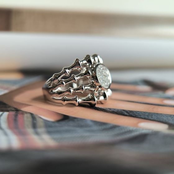 Silver Ring with Fianites