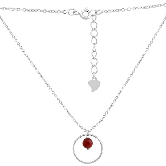 Silver necklace with coral