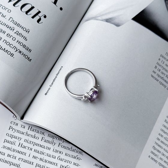Срібна каблучка з аметистом 1.657ct