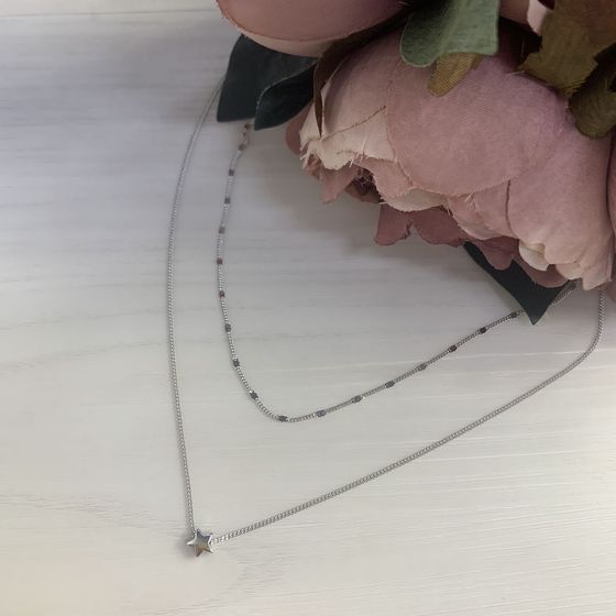 Silver necklace without stones