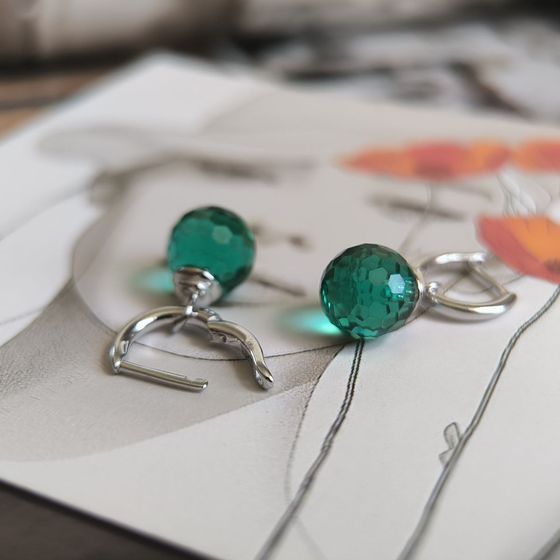 Срібні сережки з фіанітами