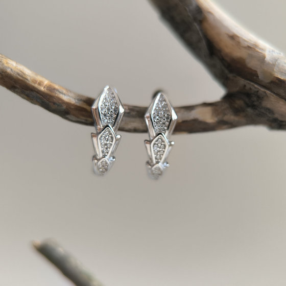 Срібні сережки з фіанітами