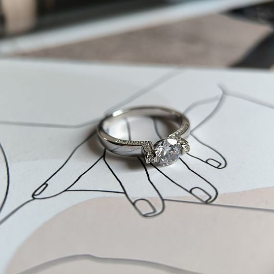 Silver Ring with Fianites