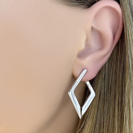 Silver earrings without stones
