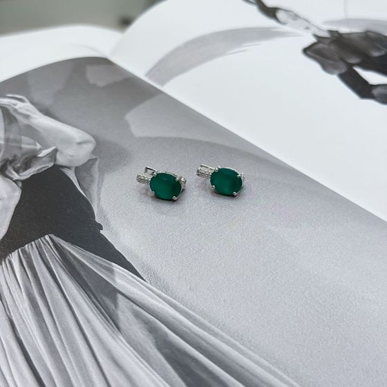 Серебряные серьги с агатом 4.805ct
