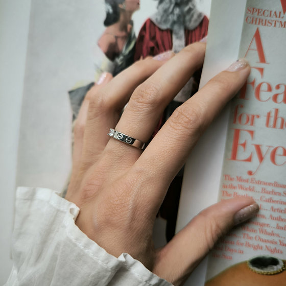 Silver ring with cubic zirconia