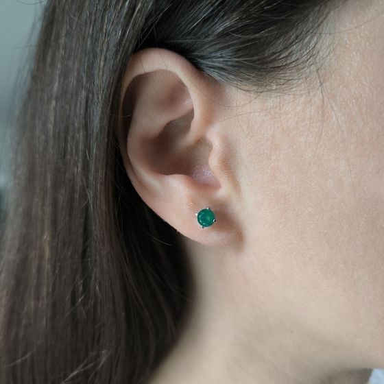 Срібні сережки з агатом 0,87 карата