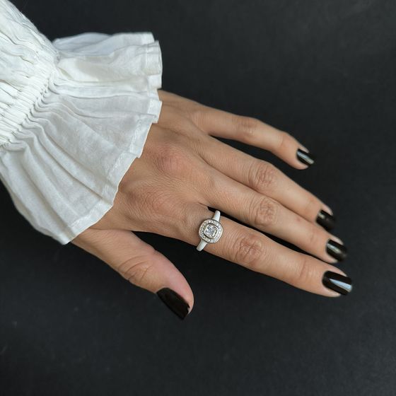Silver ring with yemallu, fianites