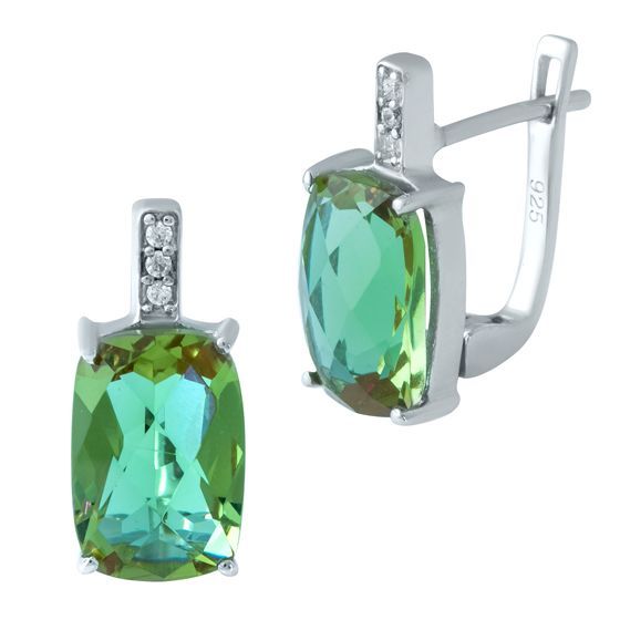 Silver earrings with 6.852 ct of sultanite