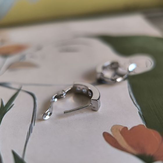 Срібні сережки з фіанітами