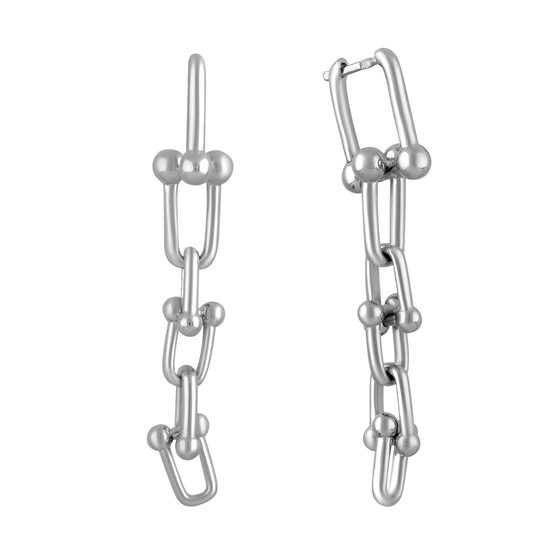 Silver earrings without stones