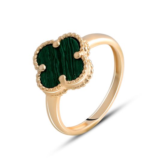Gold ring with malachite