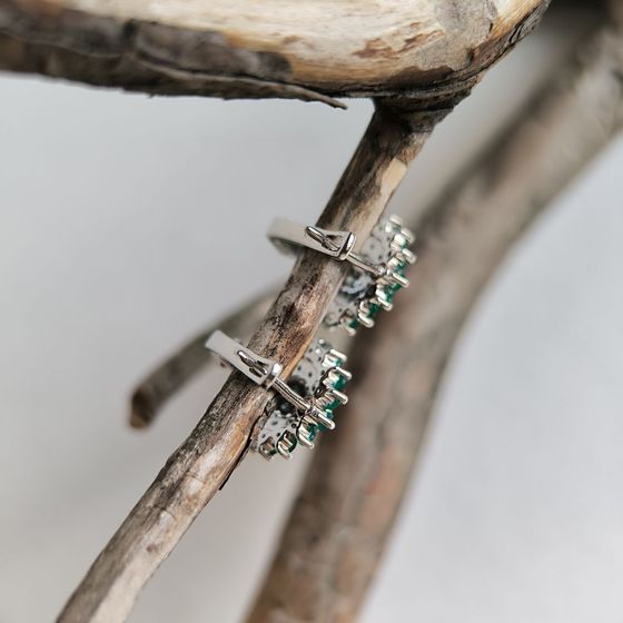 Срібні сережки з агатом 1.86ct