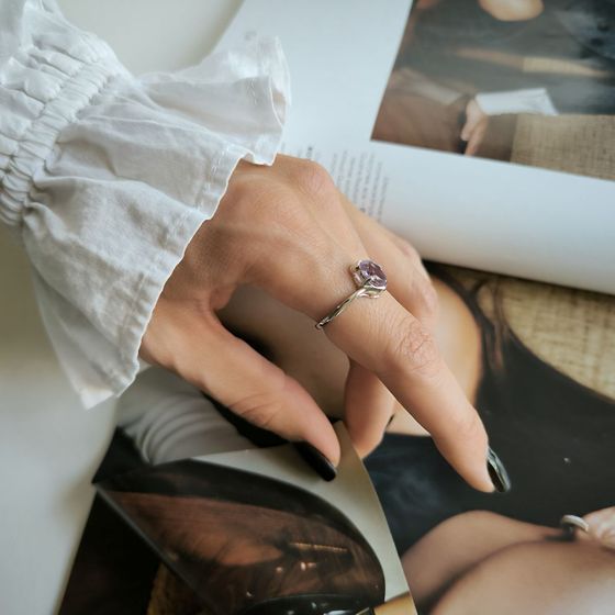 Срібна каблучка з аметистом 1.025ct