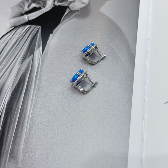 Silver earrings with opal 5.19ct