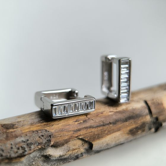 Silver Earrings with Fianites