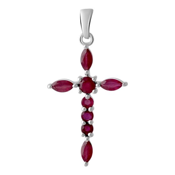 Срібний хрестик з рубіном 2.515ct