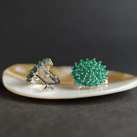 Срібні сережки з агатом 1.86ct