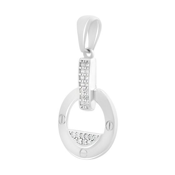 Silver pendant with cubic zirconia
