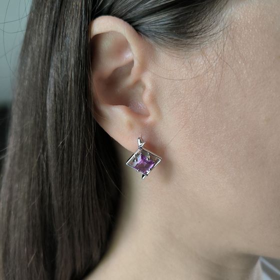 Silver earrings with alexandrite 4.625ct