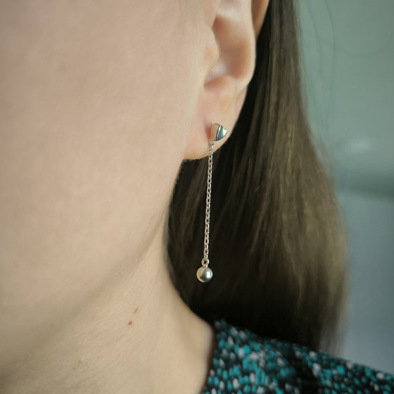 Silver earrings without stones