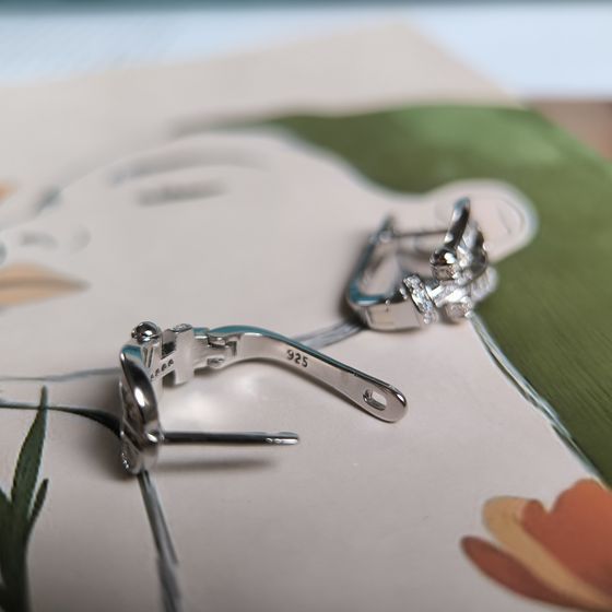 Срібні сережки з фіанітами