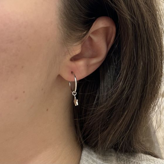 Silver earrings without stones