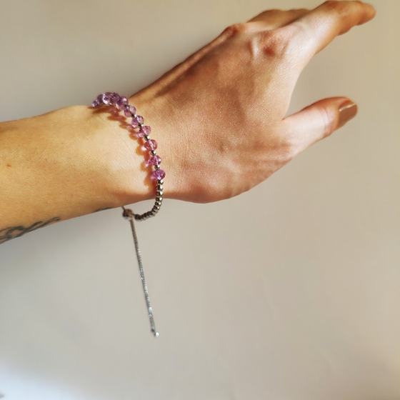 Серебряный браслет с аметистом 9.44ct