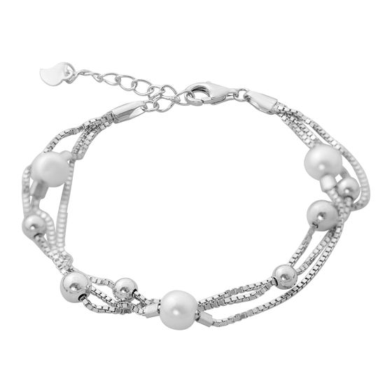Silver bracelet with pearls
