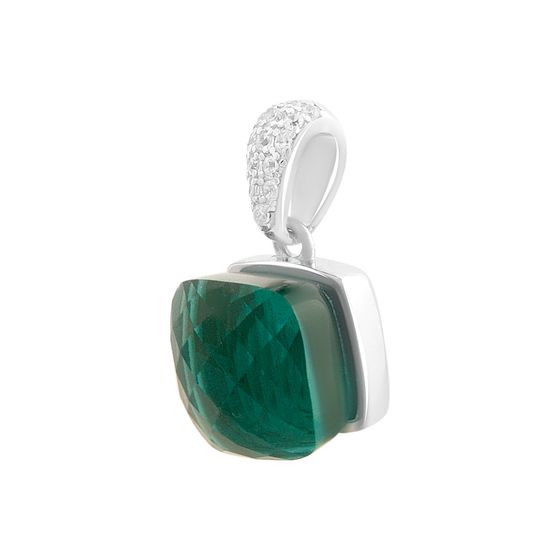 Silver pendant with phianites
