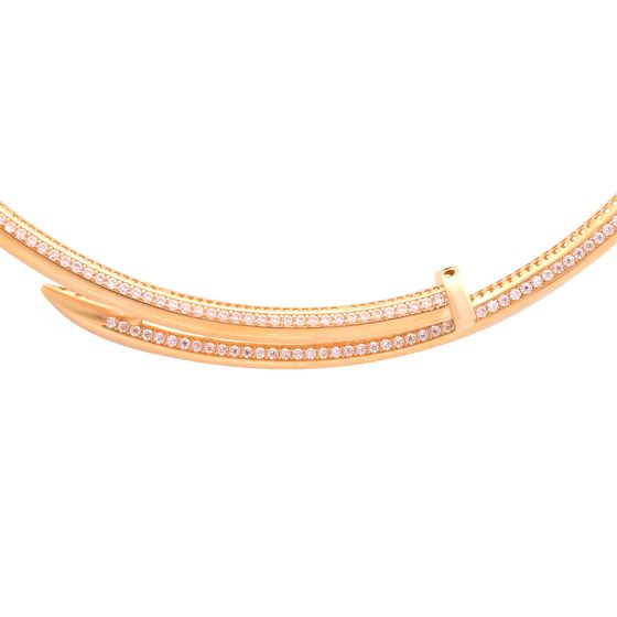 Gold Necklace with 3.32ct Rhinestones