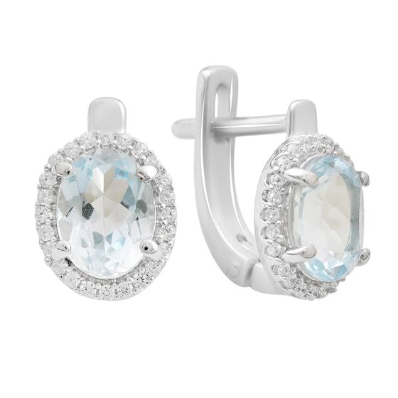 Silver earrings with 3.224 ct of topaz and cubic zirconia