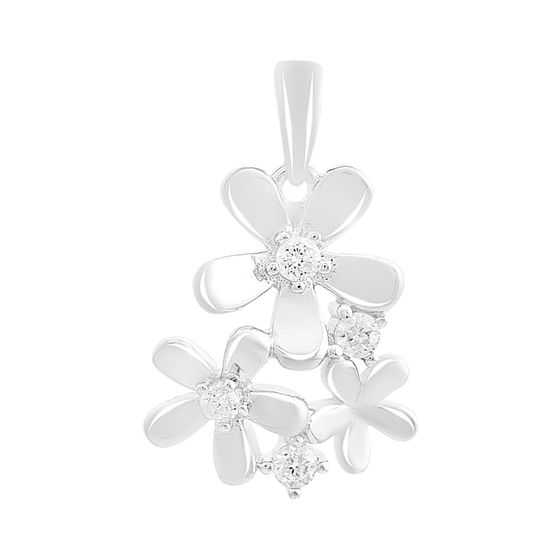 Silver pendant with cubic zirconia