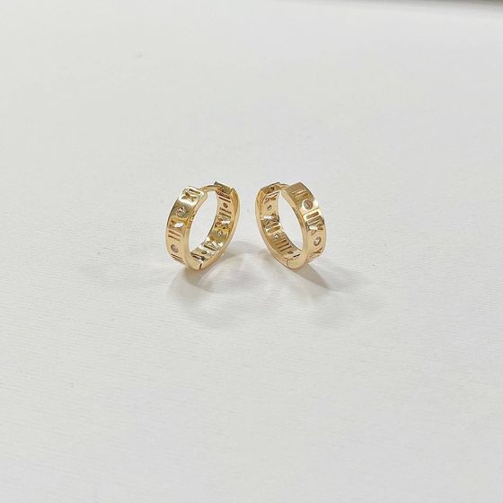 Золотые серьги с фианитами 0.1ct