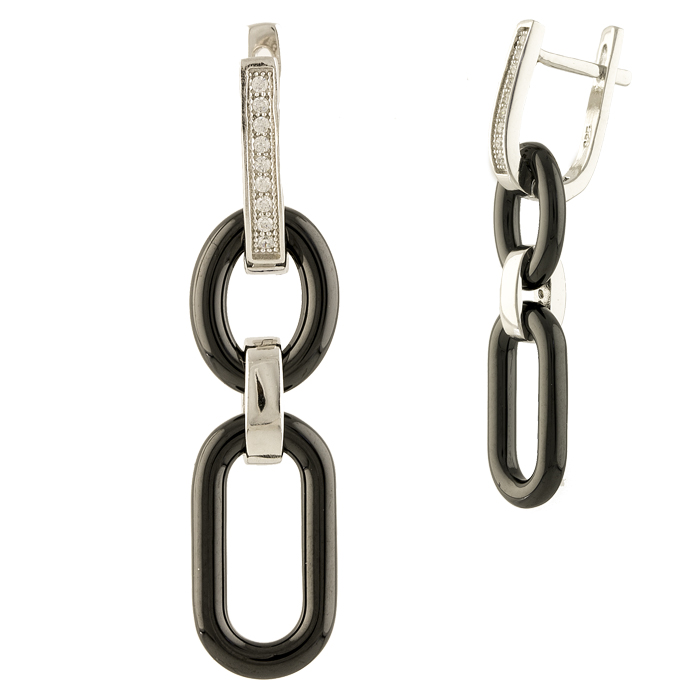 Silver Earrings with Ceramic