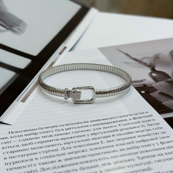 Серебряный браслет с фианитами