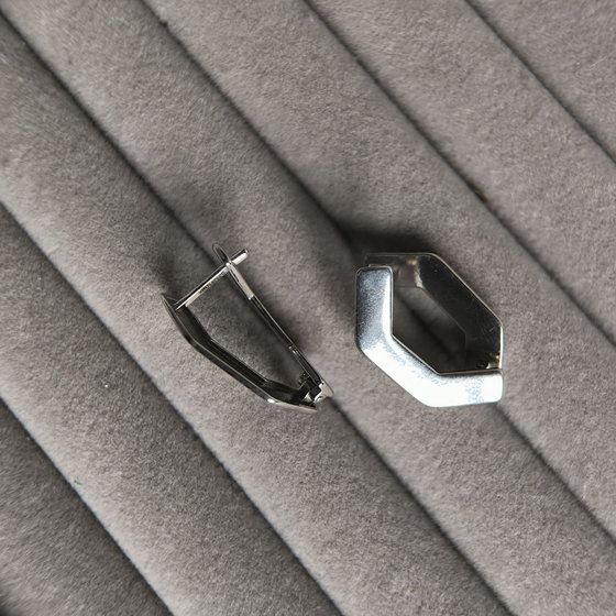 Silver earrings without stones