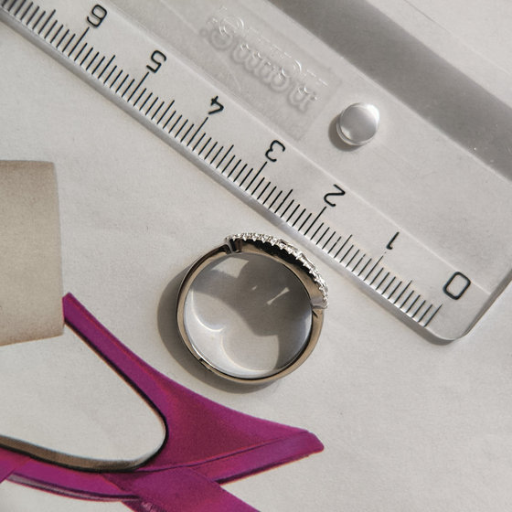 Silver ring with cubic zirconia