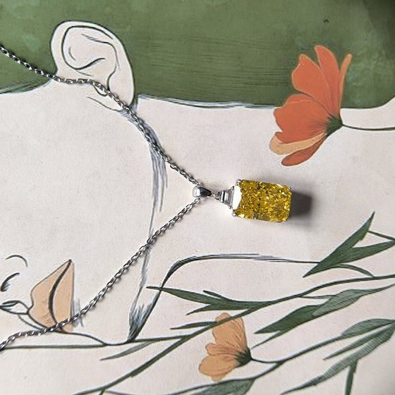 Silver necklace with cubic zirconia