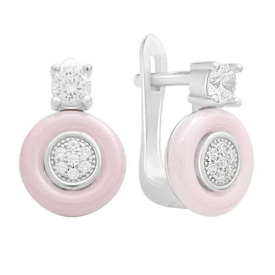 Silver earrings with ceramics
