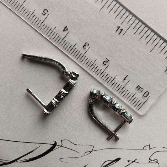 Срібні сережки з містичним топазом 1,752 карата