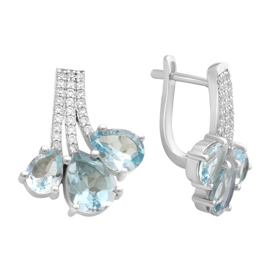 Срібні сережки з топазом 8.333ct