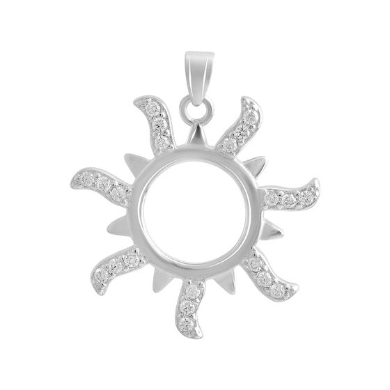 Silver pendant with phianites