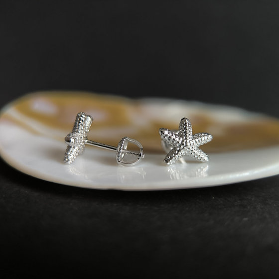 Silver earrings without stones