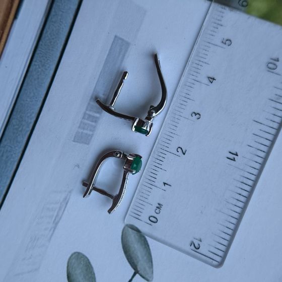 Срібні сережки з агатом 1.069ct