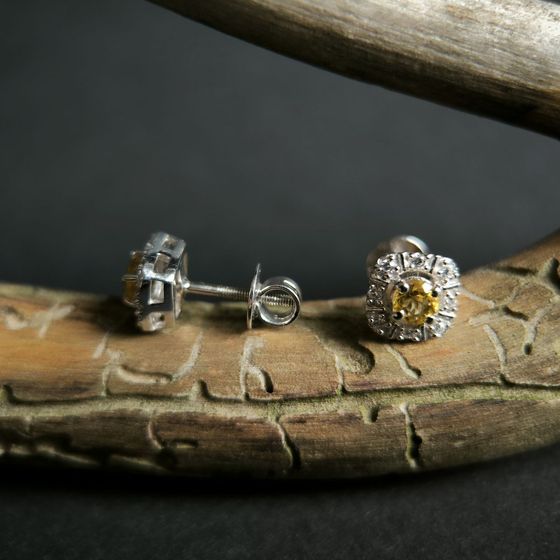Срібні сережки з цитрином nano 0.665ct